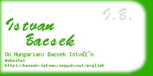 istvan bacsek business card